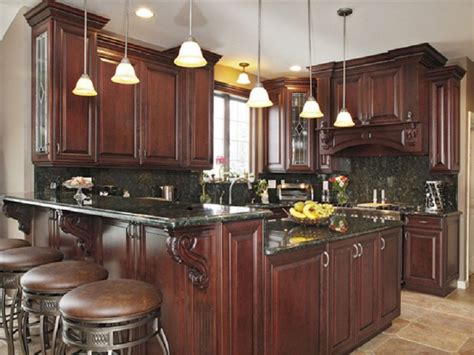 traditional dark wood kitchen cabinets